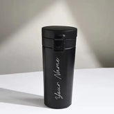 Personalised Black Push Button Flask